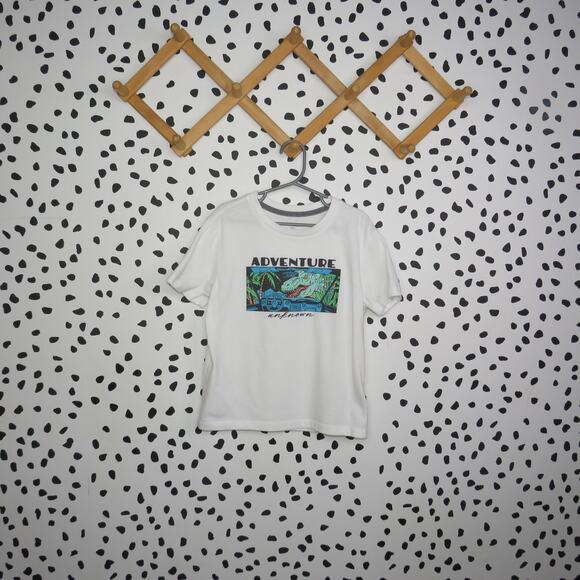 Old Navy Other - Old Navy White Adventure Unknown Dinosaur Boys Graphic T-Shirt